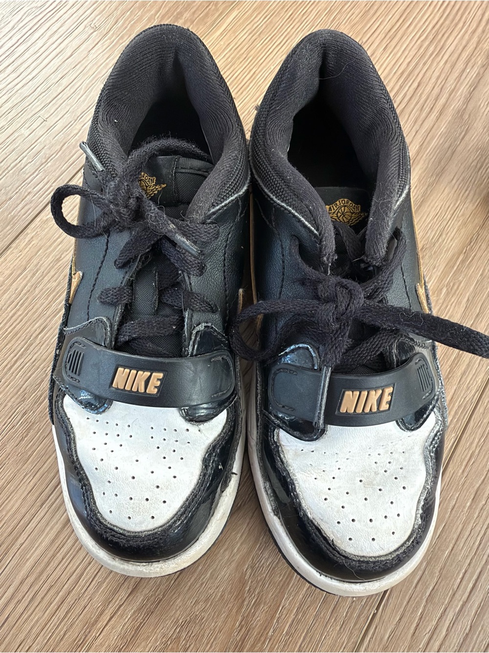 Jordan Legacy 312 Low Kids Size 12C Black Gold White Sneakers